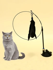 1/3pcs Cat Toy Suction Cup Tease Cat Stick Play By Yourself To Relieve Boredom Interactive Bite-Resistant Cat Toy With Suction Cup And Bell