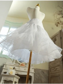 1pc Solid Color Polyester Lolita Dog Print Layered Petticoat Skirt, 60cm 4-Layer Soft Tulle Underskirt, Soft Girl Cosplay, Lolita Costume, Suitable For All Seasons Fall Clothes For Women - White - View 9