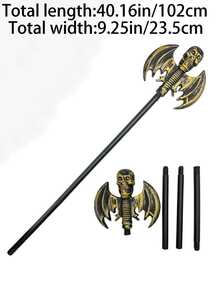 1pc Universal Halloween Plastic Toy Prop 3-Section Sickle, Plastic Costume Party Fake Vintage Simulation Prop, Large Size