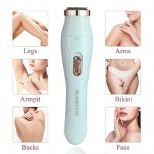 Afeitadora eléctrica recargable 3 en 1 - Una recortadora de cabello indolora apta para la cara, la nariz, las cejas y la barba, apta para recortadoras de cabello de mujer, maquinillas de afeitar faciales, eliminación del vello, barba, brazos, piernas, axilas y bikini - Juego de afeitadora portátil, juego de belleza recargable, regalo para fiestas