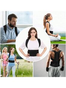 1 件舒适贴合姿势矫正器，男女适用 - 可调节、透气矫形支具 - 无缝上背部、脊椎、颈部和肩部支撑 - 适合日常穿着，锁骨稳定 - 促进健康姿势，防止懒散健身房配件 Fajas Lumbares - 黑色 - 查看 9