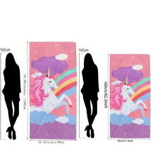 1pc Bestselling Rainbow Unicorn Keizoro Ultra-Soft Microfiber Beach Towel, Quick-Dry, Highly Absorbent Suitable For Beach, Hotel, Gym, Bathroom, Digital Printing Summer Holiday Bathroom Decor