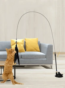 1/3pcs Cat Toy Suction Cup Tease Cat Stick Play By Yourself To Relieve Boredom Interactive Bite-Resistant Cat Toy With Suction Cup And Bell