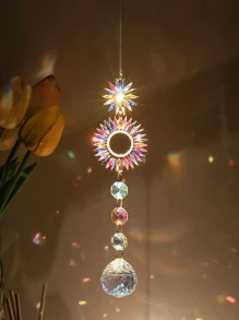 1pc Colorful Crystal Butterfly, Heart, Star, Sun Wind Chime Hanging Decoration For Home