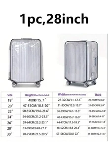 Transparent Luggage Cover, Wide Hook And Loop Thickened Wear-Resistant Waterproof Travel Luggage Dust Cover - PVC Luggage Transparent Cover - Waterproof Plastic Protective Sleeve For Luggage And Bags Travel Accessory, Suitable For 18 Inches To 30 Inches, Transparent PVC Luggage Case Cover, Essential Travel Accessory For Vacation Trips Bag For School School Accessories School Stuff