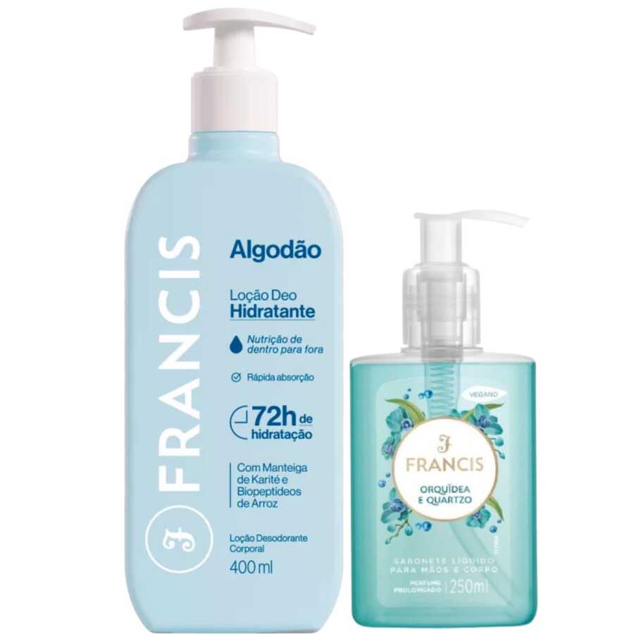 Sabonete Líquido Orquídea e Quartzo + Hidratante Francis Algodão Azul
