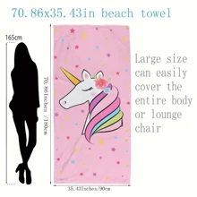 1pc Bestselling Rainbow Unicorn Keizoro Ultra-Soft Microfiber Beach Towel, Quick-Dry, Highly Absorbent Suitable For Beach, Hotel, Gym, Bathroom, Digital Printing Summer Holiday Bathroom Decor