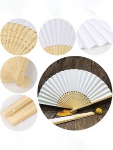 1/10/30/60/100/120pcs Customized Laser Engraved Personalized Hand Fans, Wedding Guest Favors, Bridal Shower Gifts - Multicolor - View 7