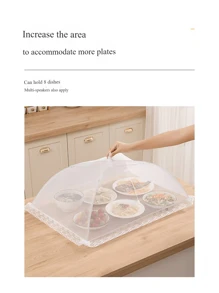 Nuevo protector rectangular de malla plegable a prueba de polvo para mesa de comedor comercial, picnic, cocina. Lavable.