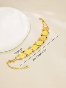 1 pieza Brazalete vintage elegante para mujer decorado con monedas, para uso casual y de moda