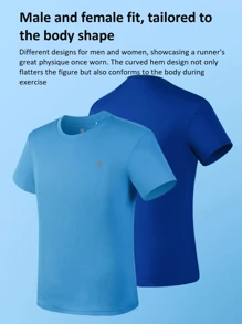 Bmai 1 Piece Of BMAI Men's Running Round Neck Short-Sleeve T-Shirt, Suitable For Outdoor Wear, Quick-Drying, Soft, And Comfortable Sports Fitness Training Top, Ideal For Running, Fitness, Hiking, Cycling, And Other Activities.