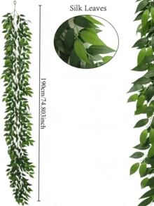 1 vòng hoa dây leo nhân tạo dài 74,80 inch, vòng hoa trang trí lá xanh giả. Cây nhân tạo. Những cây xanh giả này có thể được sử dụng để trang trí bàn, trang trí sân vườn, trang trí đám cưới, trang trí nhà cửa, trang trí phòng ngủ, trang trí phòng khách, trang trí tường. - Nhiều màu - Xem 5