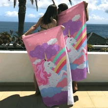 1pc Bestselling Rainbow Unicorn Keizoro Ultra-Soft Microfiber Beach Towel, Quick-Dry, Highly Absorbent Suitable For Beach, Hotel, Gym, Bathroom, Digital Printing Summer Holiday Bathroom Decor