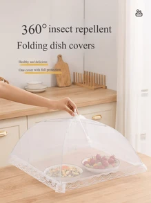 Nuevo protector rectangular de malla plegable a prueba de polvo para mesa de comedor comercial, picnic, cocina. Lavable.