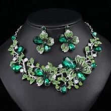 1 Bộ trang sức gồm 3 món, thiết kế hoa thanh lịch sang trọng, thích hợp cho cô dâu dự tiệc cưới - bộ trang sức - Xem 13