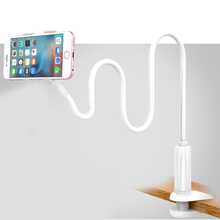 1个70厘米/27.56英寸柔性鹅颈夹式手机支架，360度旋转塑料手机支架，适用于床头柜、办公桌，适合驼背人士，可调节通用手机支架，适用于床头柜直播