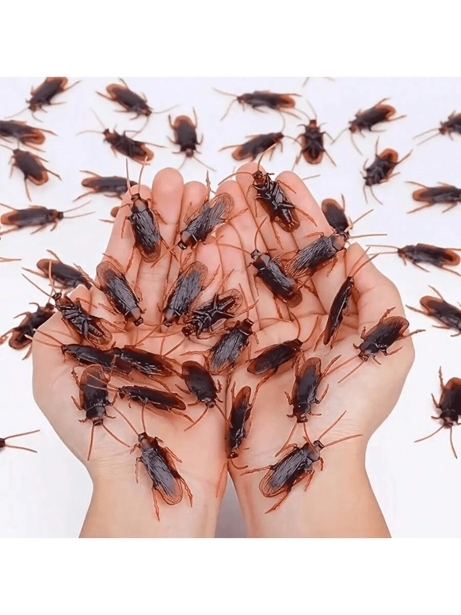 2025 新款 - 超逼真假蟑螂，假蟑螂是一个很好的恶作剧，极其逼真和令人毛骨悚然的蟑螂模拟，适合万圣节/愚人节道具和恶作剧 - 彩色 - 查看 1