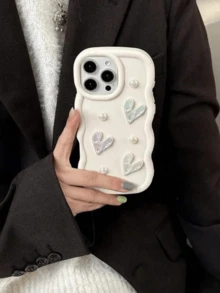 Heart Simple Love Protection Mobile Phone Case Compatible With IPhone 16/16 Pro/16 Pro Max, S25 Ultra/S24 Ultra/S23 Ultra, Glory, Redmi Note, Moto, OPPO - White - View 2