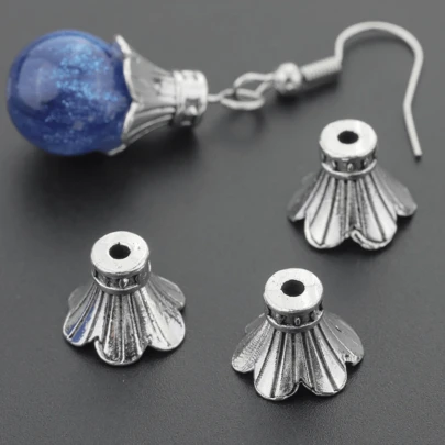 20 piezas/50 piezas/100 piezas Abalorios espaciadores con forma de flor de trompeta, espaciadores para hacer joyas DIY, pulseras, collares, pendientes, tapas finales, cuentas sueltas tejidas a mano