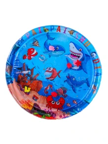 Interactive Splash-Proof Cat Play Mat With Floating Fish Design, PVC Boredom Relief Kick Toy For Indoor Cats, Tap Water