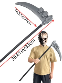 1pc Universal Halloween Plastic Toy Prop 3-Section Sickle, Plastic Costume Party Fake Vintage Simulation Prop, Large Size