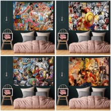 1/10 PIEZAS Tapiz colgante bohemio de estilo anime One Piece, tapices bohemios baratos para colgar en la pared, tapices de mandala para decoración de pared, decoración del hogar, decoración de habitación, decoración de pared, decoración de dormitorio, póster de arte de pared, decoración de sala de estar, tapiz para decoración de habitación - Multicolor - Ver 1