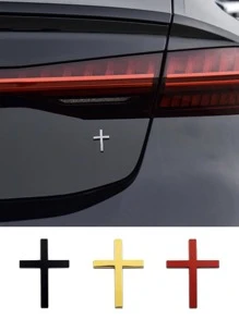Car Personalized Decoration Metal Cross Bumper Sticker, Car Rear Decoration, Car Scratch Cover