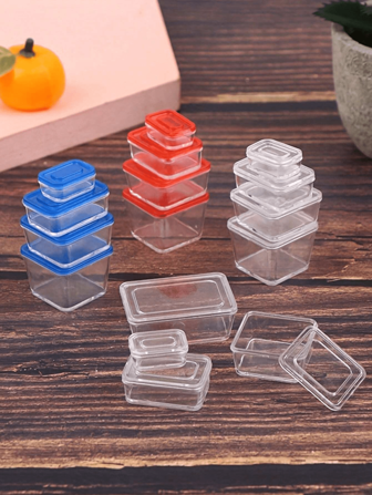 4 piezas Juego de cajas de conservación miniatura para casa de muñecas: 1/12 Mini caja de almuerzo realista y abierta, modelo de decoración de refrigerador de cocina, adecuado para regalos del Día de San Valentín, regalos del Día de los Inocentes, regalos del Día de Acción de Gracias, regalos divertidos y regalos de bromas interesantes