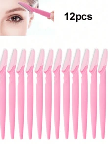 12 件女士眉毛、面部、体毛修剪器剃须刀带盖，化妆工具套装脱毛、面部脱毛、毛发修剪器、毛发修剪器、理发用品、理发、包、收纳、存储、发饰