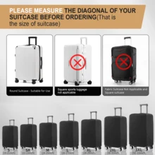 Thick, Wear-Resistant, Elastic, Solid Color, Minimalist Luggage Cover, Anti-Scratch, Suitable For 19-33 Inch Travel Suitcase, Suitable For Airport Check-In, Rolling Carry-On Graduation Bag For School School Accessories School Stuff - Black - View 6