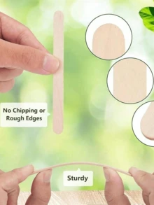 50/100/200pcs Wooden Popsicle Stick, Multi-Functional Ice Cream Sticks, Hair Removal And Waxing Sticks Craft Stick Ice Cream Natural Wooden Stick Cake Tool Wooden Stick DIY Self-Service Snack Stick, Ice Cream Stick For DIY Wooden Craft Waxing Products Home Art Projects, Art Supplies - Multicolor - View 10