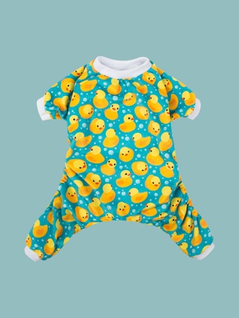1pc Pet Jumpsuit/Sleepwear With Duck Print