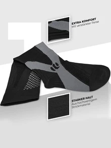 6双装透气、防臭、吸湿排汗压缩运动袜，几何图案侧边条纹设计，男女通用，柔软舒适，适合跑步、旅行、徒步等各种运动，四季皆宜，保暖舒适。 - 彩色 - 查看 3