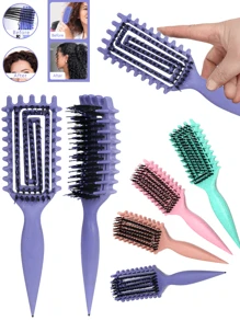 Bürstenkopf mit Wildschweinborsten zum Definieren von Locken für naturlocken - Entwirrbürste mit weichen, flexiblen Borsten reduziert Haarbruch, Frizz-Kontrolle & Locken-Trennung - Professionelle Haarstyling-Werkzeuge für Frauen Männer Salon Reisenotwendigkeiten