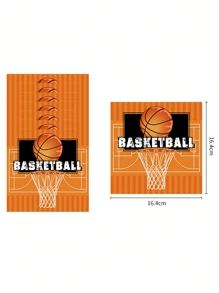 10pcs-Sport Theme Tableware Set For 10 Guests Basketball Disposable Paper Plate, Cake Box, Birthday Party Decoration, Gift Giving Party Decoration, Holiday Celebration Birthday Party Tea Party Wedding Birthday Gift Valentine's Day Home Office Party Exquisite Workmanship Fashionable Match Christmas Halloween