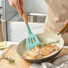 36pcs/Set Wooden Handle Silicone Cooking Utensil Set, Spatula, Soup Ladle, Scraper, Food Tongs, Whisk, Measuring Cup & Spoon - Measure Liquids & Powders, Heat Resistant Gripper, Protect Hands, Hang-Able, Cooking Tool Kit, Kitchen Gadgets Set, Non-Stick Cookware Set, Washable Modern Kitchenware, Kitchen Cooking Supplies, Kitchen Essentials - Multicolor - View 2