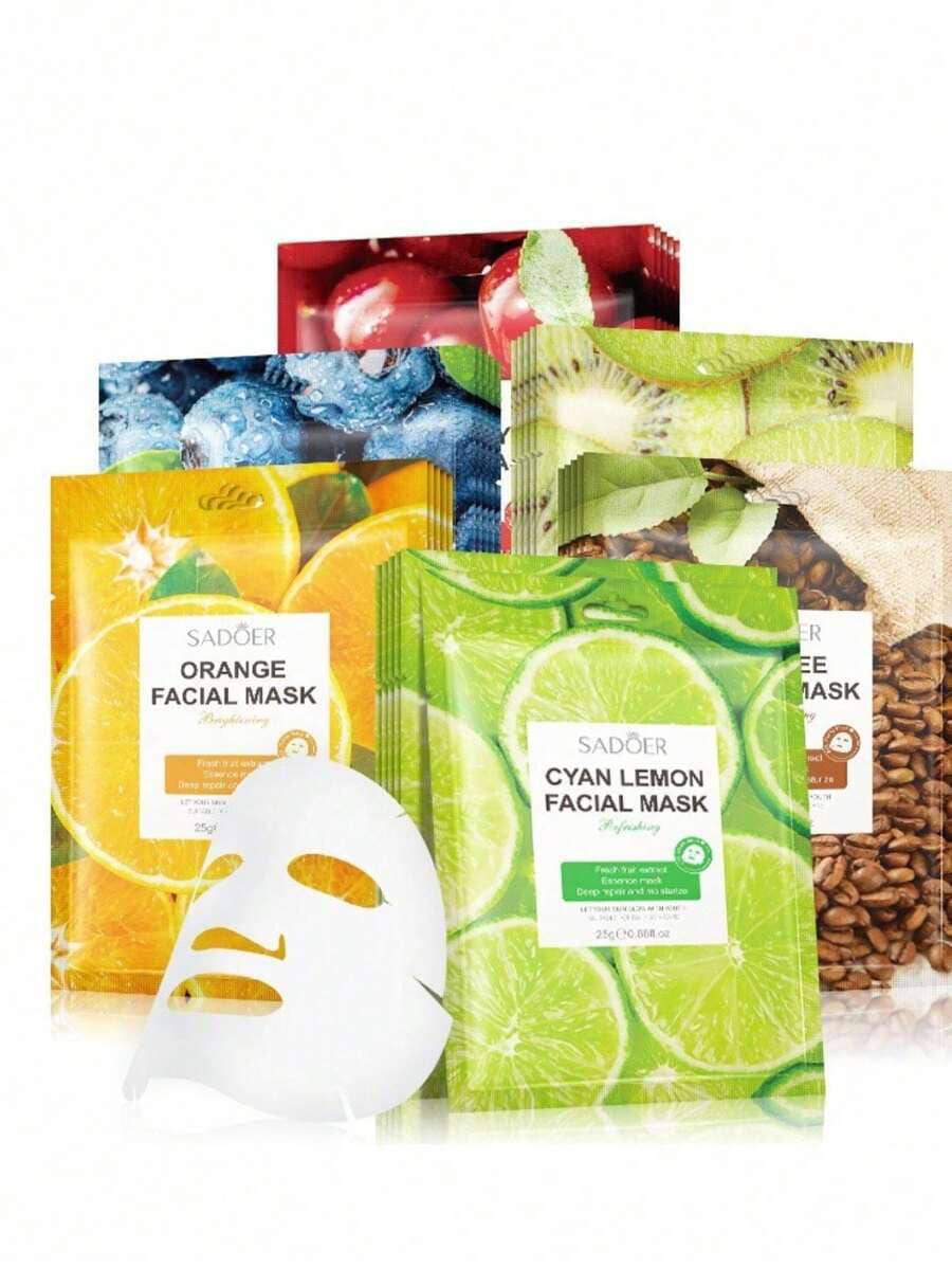 100 Mascarillas Faciales Hidratantes Skin Care Envio Surtido Cuidado Facial Diario Antiedad Iluminador Nutritivo Spa Belleza Cosméticos Para Todo Tipo de Piel - Multicolor - Ver 1