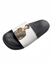 Chinelos masculinos personalizados com estampa, presentes personalizados para namorado, família, clientes, adequados para feriados, praia, escritório, uso doméstico