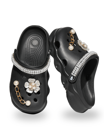 HOEASE Zuecos ligeros y de moda exclusivos para niñas, suela suave de EVA, transpirables y cómodos, zapatos de ocio para el jardín y la playa, accesorios personalizados, para el hogar y salidas, para todas las estaciones