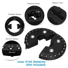 24 LED Wireless Umbrella Light With 3 Brightness Modes, Portable Outdoor Multi-Functional Umbrella Lamp, Powered By 4 AA Batteries, Suitable For Patio Umbrellas, Beach Umbrellas, Balcony Emergency, Detachable Camping Tent Light