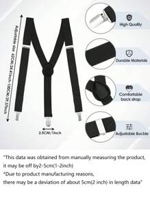 1pc Men Solid Color Elastic Adjustable Y-Shape Belts/Suspenders, Suitable For Casual, Travel, Shirt & Business Outfits