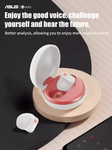 ASUS Écouteurs sans fil Asus 5,3 intra-auriculaires mini confortables à porter et dotés d'un microphone pour le jeu et les appels HD