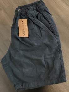 Men's Twill Shorts Simple Casual Fabric Pocket Drawstring Bermuda Shorts - Hijau Tentara - View 1