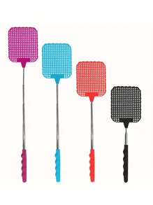 1/3pcs Random Color Retractable Fly Swatter, Manual Insect Repellent, Durable Plastic, Anti Slip Grip, Adjustable Long Handle Fly Swatter, Suitable For Indoor And Outdoor Use, Summer Mosquito Swatter, Household Daily Fly Killer, Summer Essential Item, No Need For Electricity