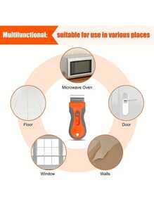 1set Ceramic Glass Cleaning Squeegee With 10 Blades, Telescopic Adjuster Knife, Cleaning Squeegee Tool For Removing Labels, Stickers, Decals And Paint From Glass And Stoves, Cleaning Accessories, Household Cleaning Supplies, Room Decoration, Can Be Used To Prevent Oil Stains, Garbage, Etc., Suitable For Kitchens, Restaurants, Parties, Gatherings, Travel, Family Gifts, Home Gifts