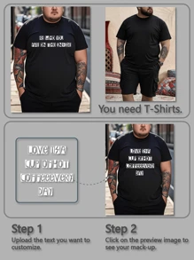 Customizable Personalized Text Men's Plus Size T-Shirt, Custom Graphic Design, Plus Size Men's Clothes Customization, Summer Loose Plus Size T-Shirt Customization, Upload Your Text/Birthday Wishes/What You Want To Say Team Uniform & Outdoor Apparel Customization Holiday Gift, Birthday Gift Customization, Men's Plus Size T-Shirt, T-Shirt Graphic Customization, Summer Men's Plus Size Top