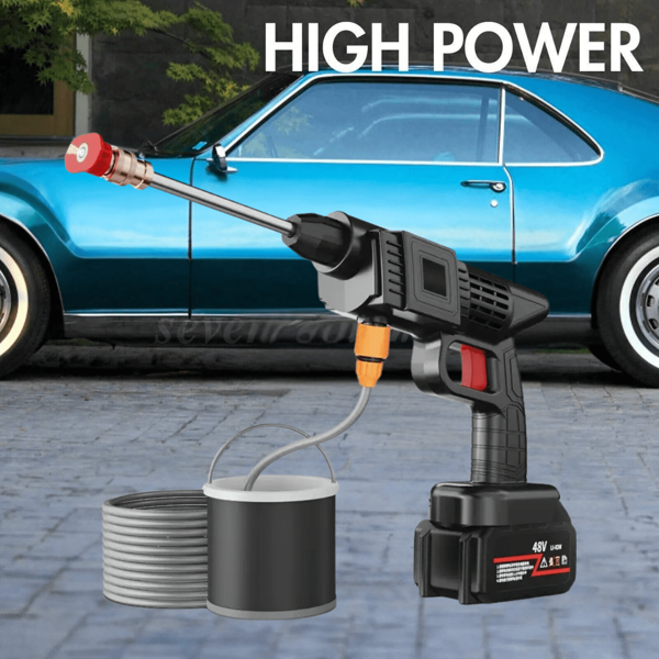 Cordless High Pressure Washer, Portable Power Washer, Handheld High Pressure Car Wash Gun With Foam Sprayer, 5 Meter Hose, Pressure 1.2MPA, For Car, Floor, Yard Cleaning And Watering