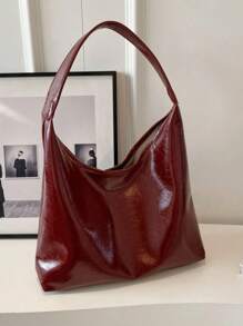 Vintage Pu Leather Shoulder Bag, Crossbody Bag, Ladies' Casual Tote Bag, Suitable For Commuting Work