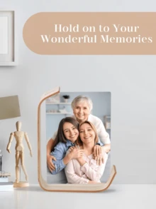 Customized Personalized Photo With Acrylic Wooden Picture Frame, Rustic Wooden Picture Frame And High-Definition Acrylic Display Frame, Double-Sided Frame Desktop Display, Wedding Party Picture Frame Photo Decoration, Meaningful Practical Gift