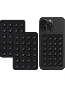 2 Packs Silicone Suction Phone Case Mount, Silicon Adhesive Suction Cup Phone Mount, Non Slip Sticky Phone Grip For Cellphone, Strong Grip Holder For Selfies And Videos(Black) Compatible With IPhone, Android Phone, Gift For Birthday, Family, Friends Phone Holder, Phone Stand, Phone Accessories